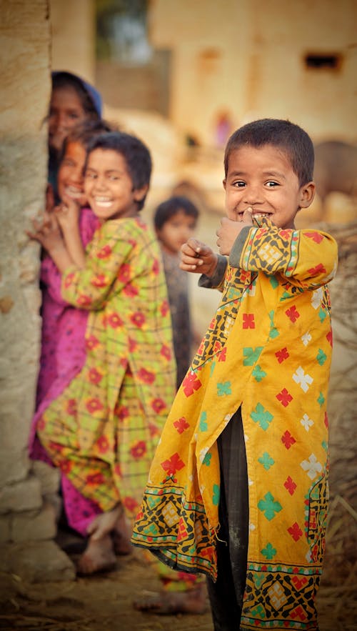 Children on the Street Smiling
