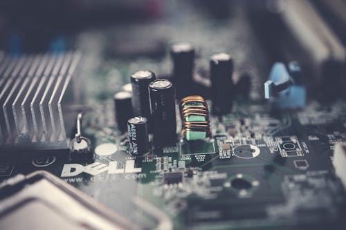 Free Selective Focus Photo of Dell Motherboard Stock Photo