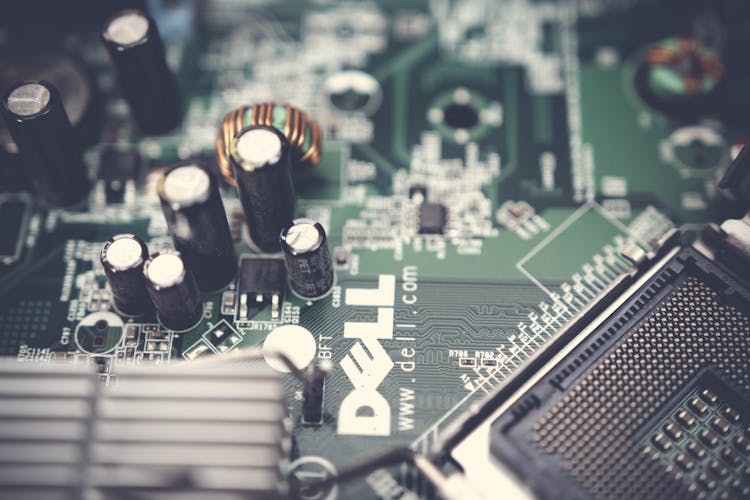 Close-Up Photography Of Dell Motherboard