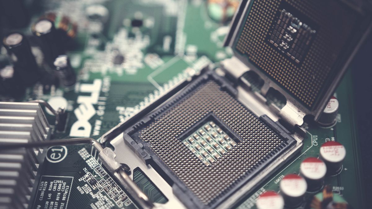 Computer motherboard with a central processing unit