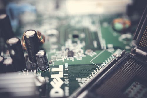 Free Closed Up Photo of Green Dell Circuit Board Stock Photo