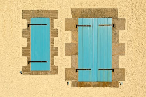 Old Windows with Wooden Shutters