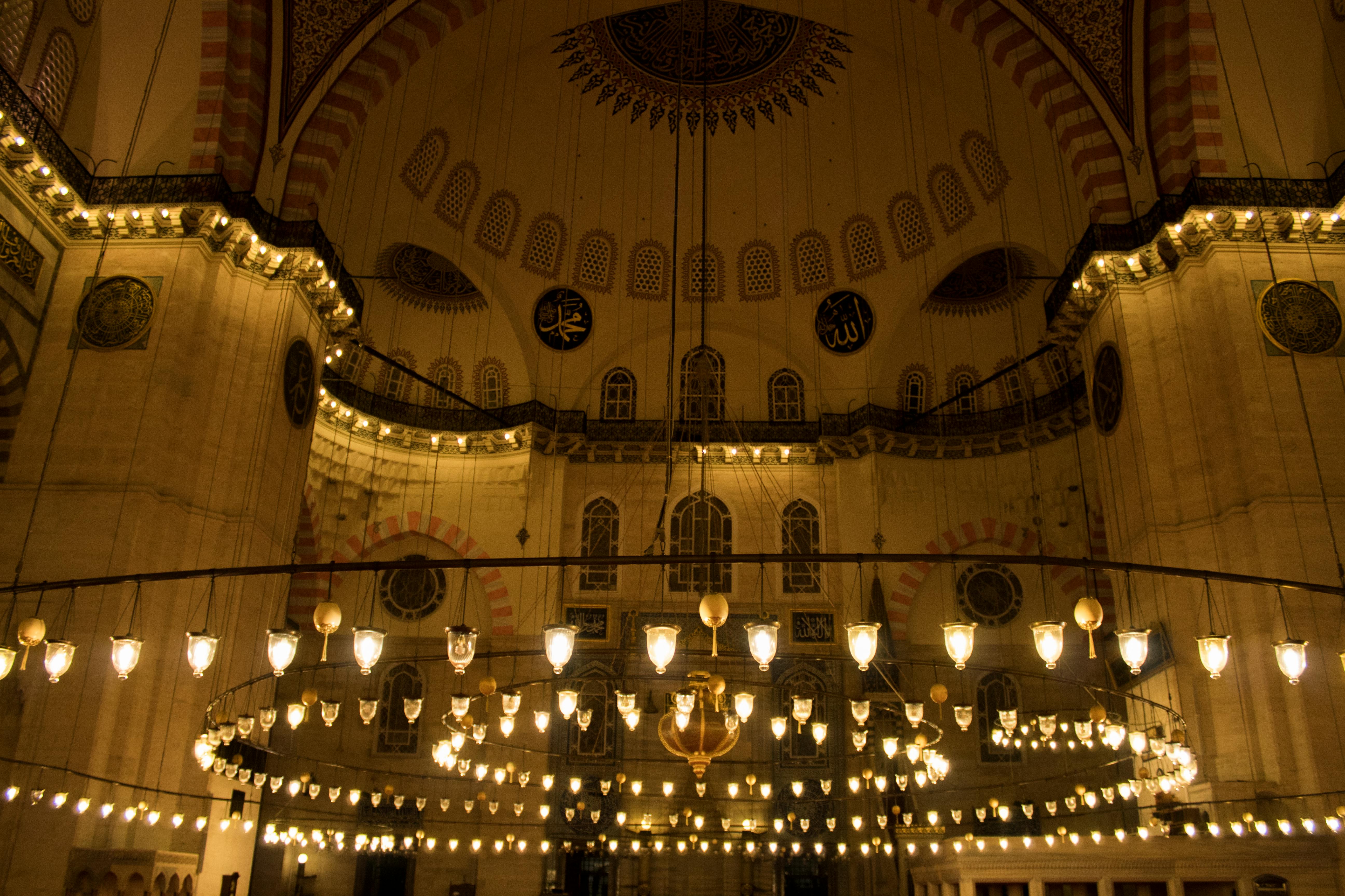 Free stock photo of dome, lights, mosque