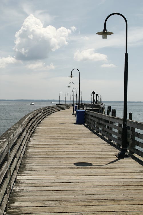 Wooden Pier with Lanterns