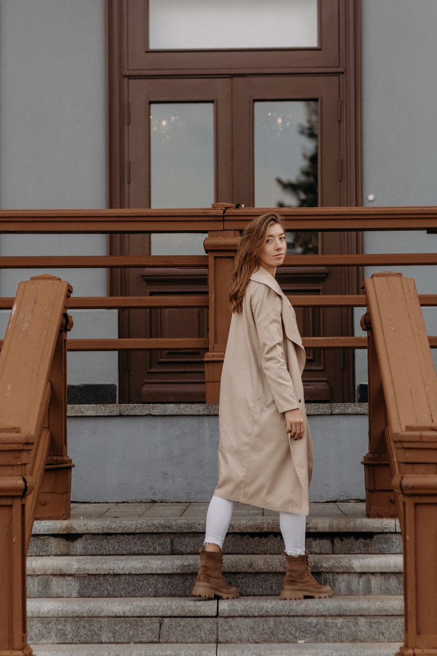 Long Beige Trench