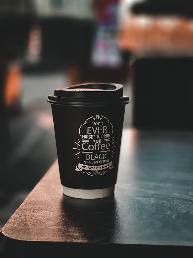 Black Disposable Coffee Cup