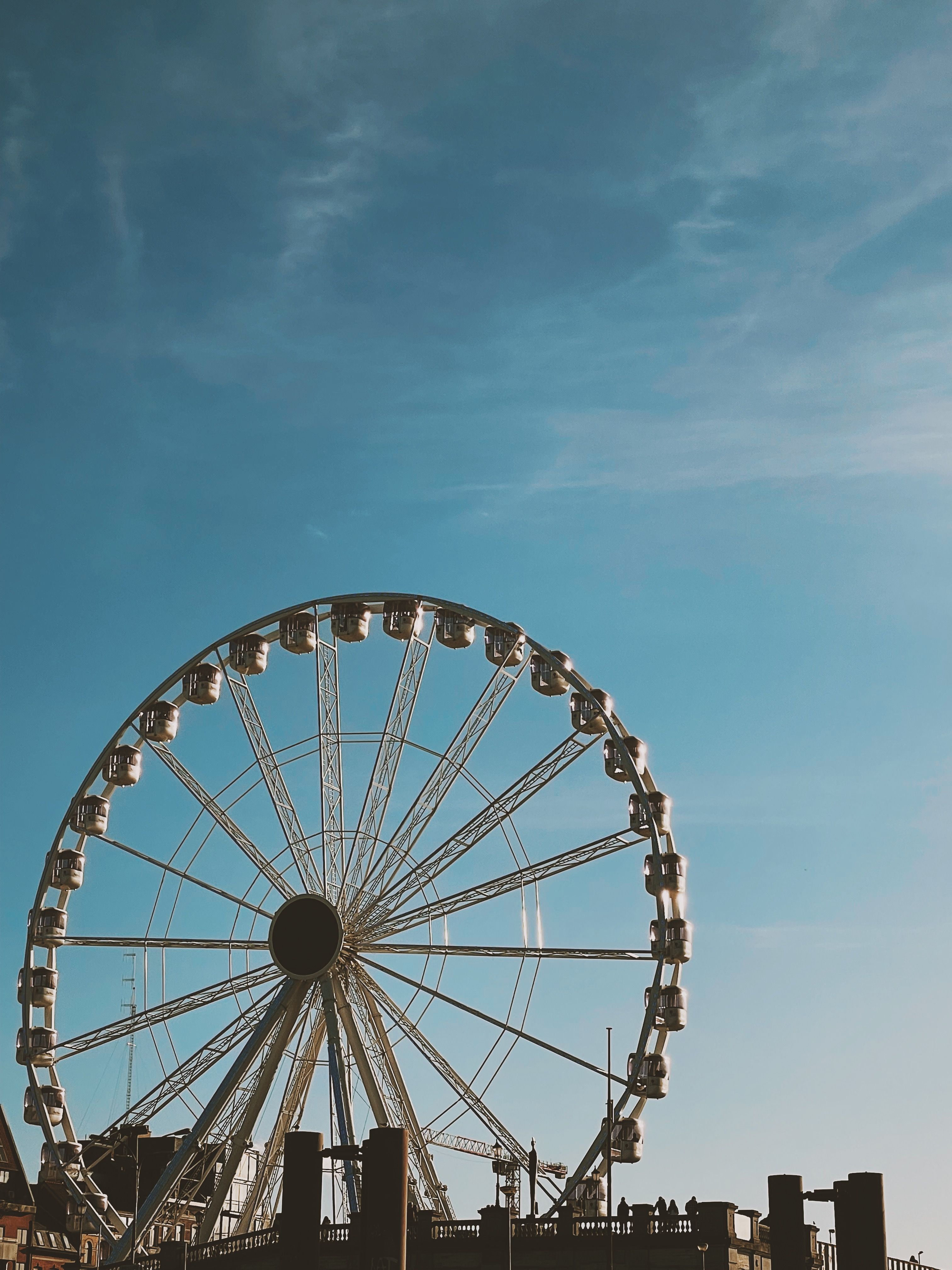 Ferris wheel with passenger cabins in amusement park · Free Stock Photo