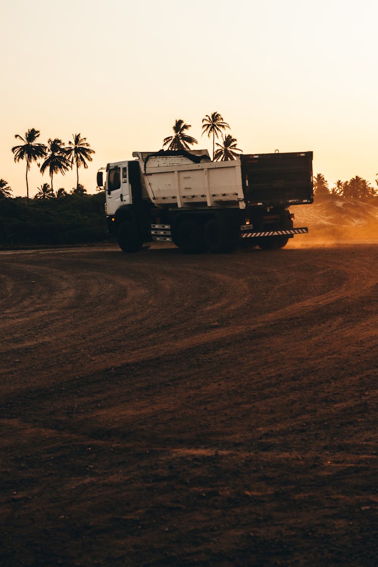 Dump Truck On Unpaved Surface