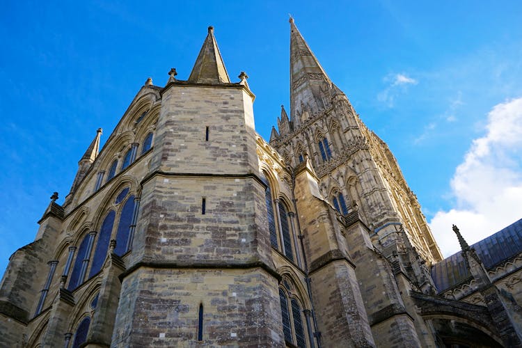 Salisbury Cathedral Under The Blue Sky 