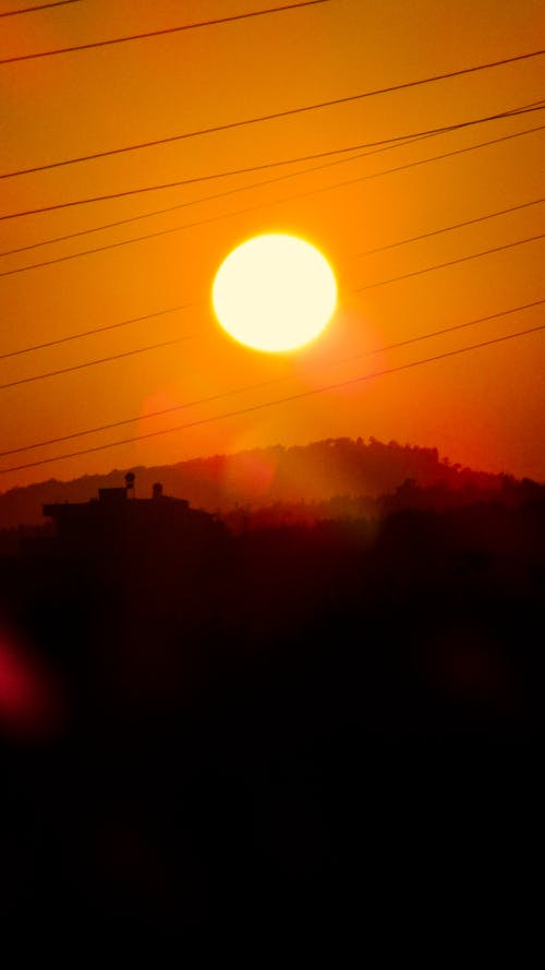 Free stock photo of mountain city, sunset