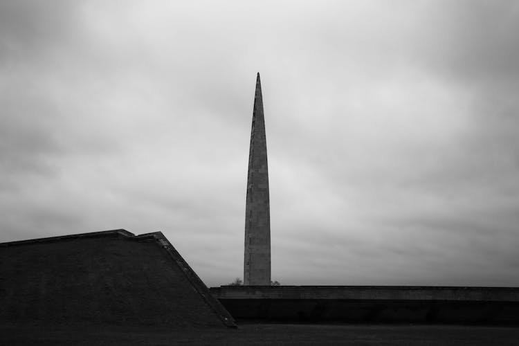 Grayscale Photo Of The Victims Of Communism Memorial