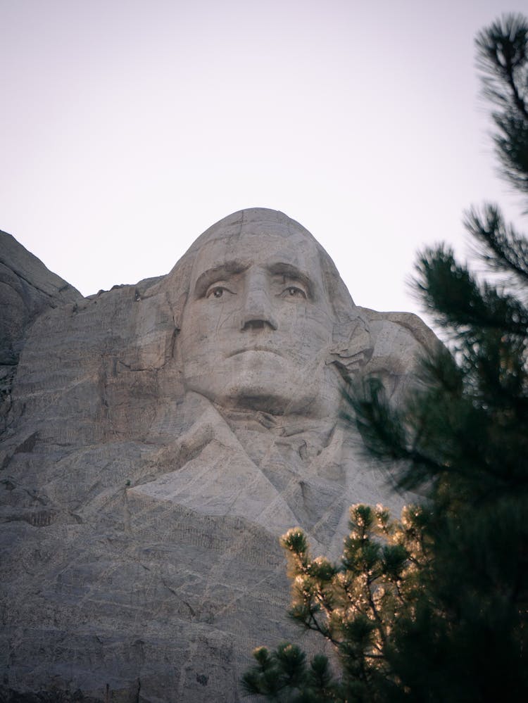 Face Of George Washington On Mount Rushmore