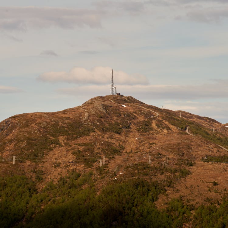 Transmission Tower On Top Of Hill