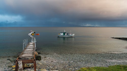 A Fishing Boat on Seashore