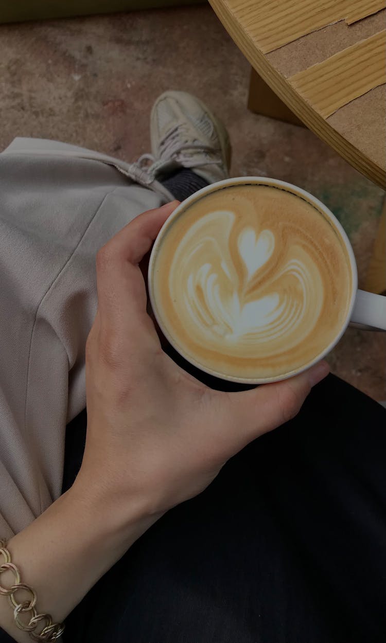 A Person Holding A Cup Of Coffee 