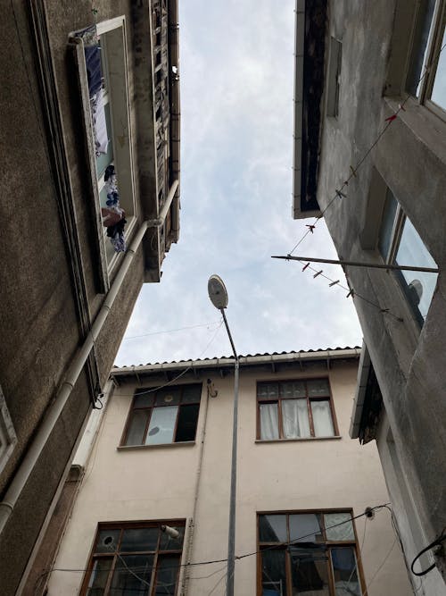 Low Angle Shot of Blocks of Flats in City 