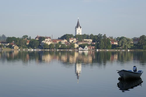 Free stock photo of boat, steeple, sweden