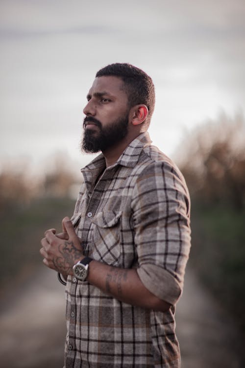 Portrait of a Man in a Plaid Shirt