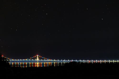 Free stock photo of bridge, colorful, lights