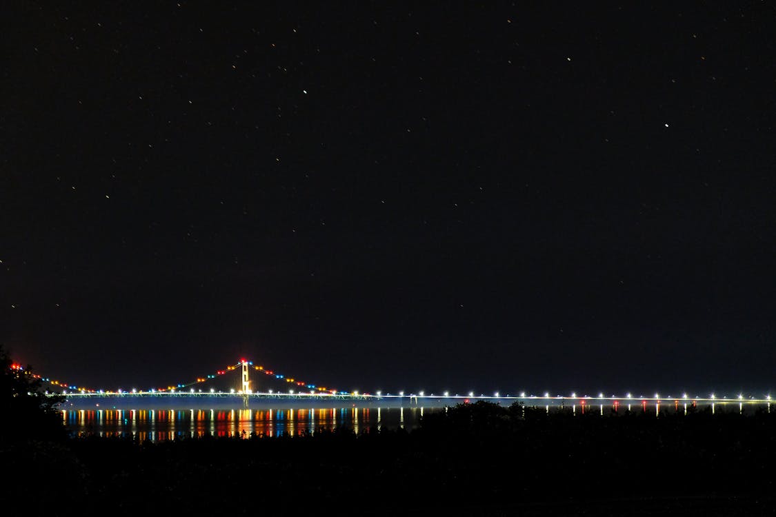 Základová fotografie zdarma na téma barevný, most, noc