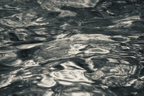 Grayscale Photo of Water