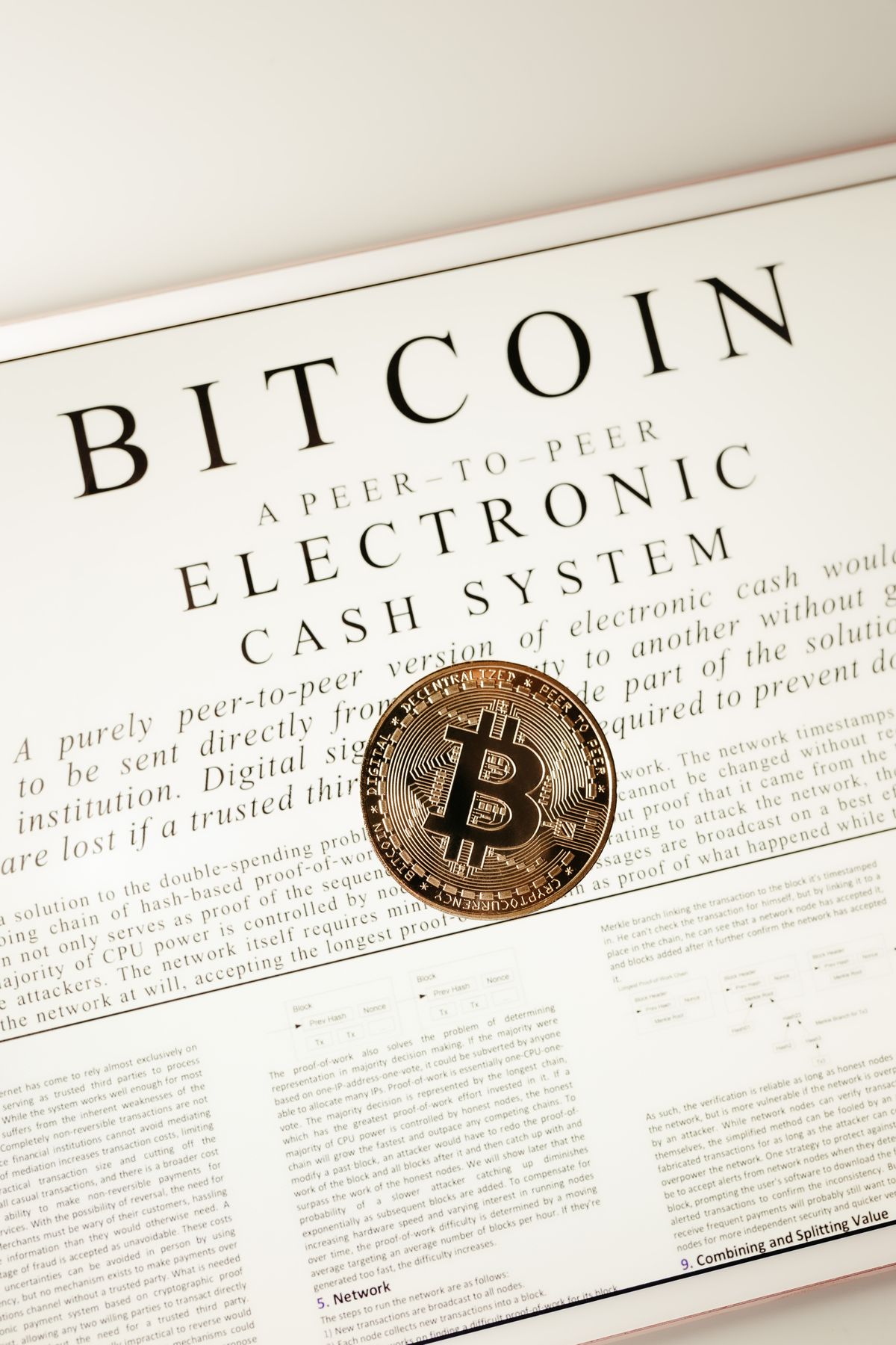Laptop displaying cryptocurrency information and digital data