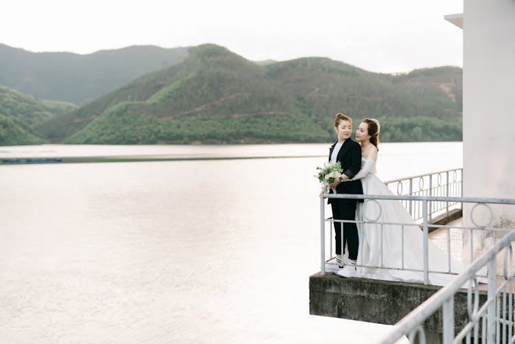 Romantic Couple On A Balcony 