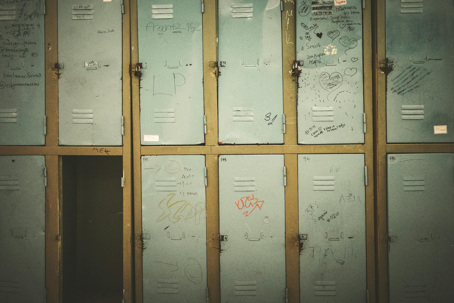 Close up of Abandoned Lockers