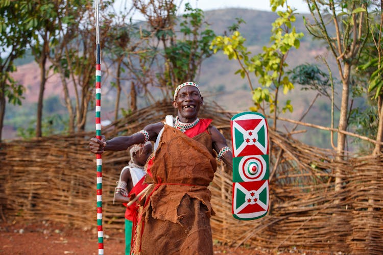 Man Holding A Spear And A Shield