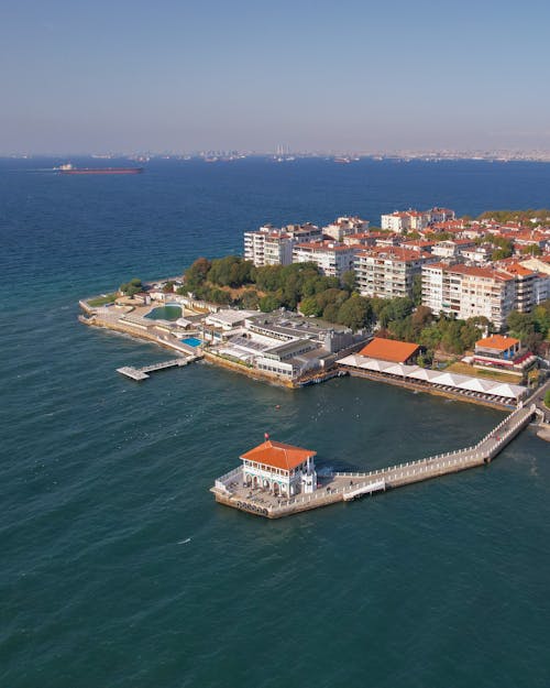 Aerial Photo of a Pier in Moda District of Istanbul, Turkey