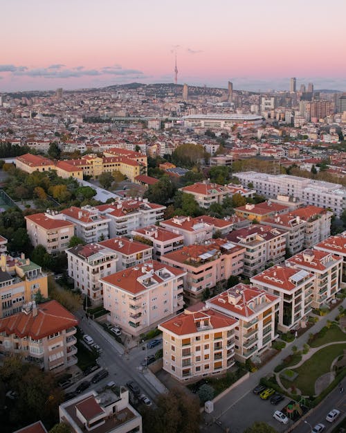 Free Aerial View of City Buildings Stock Photo