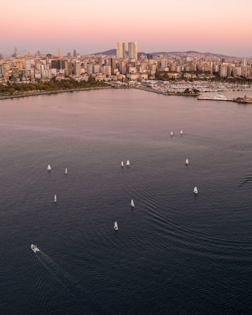 Aerial Photography of City Buildings near Ocean