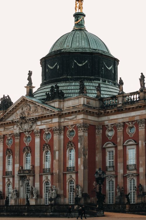 Free Elegant baroque architecture of Neues Palais in Sanssouci Park, Potsdam, Germany. Stock Photo