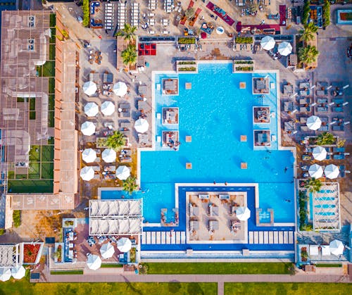 Aerial Photography of Swimming Pool