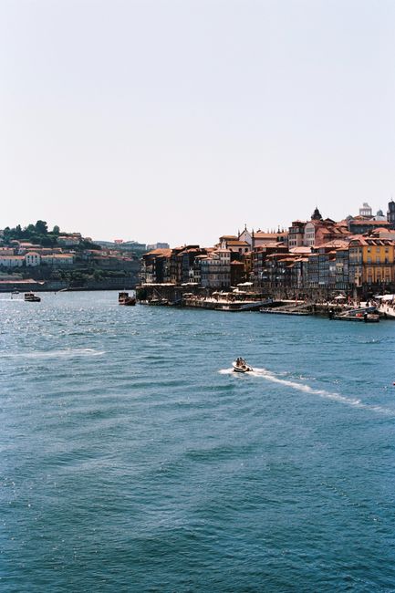 The picturesque waterfront of Porto, Portugal featuring traditional architecture and serene water.