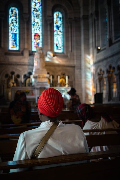 Free Person Sitting Inside Church Stock Photo