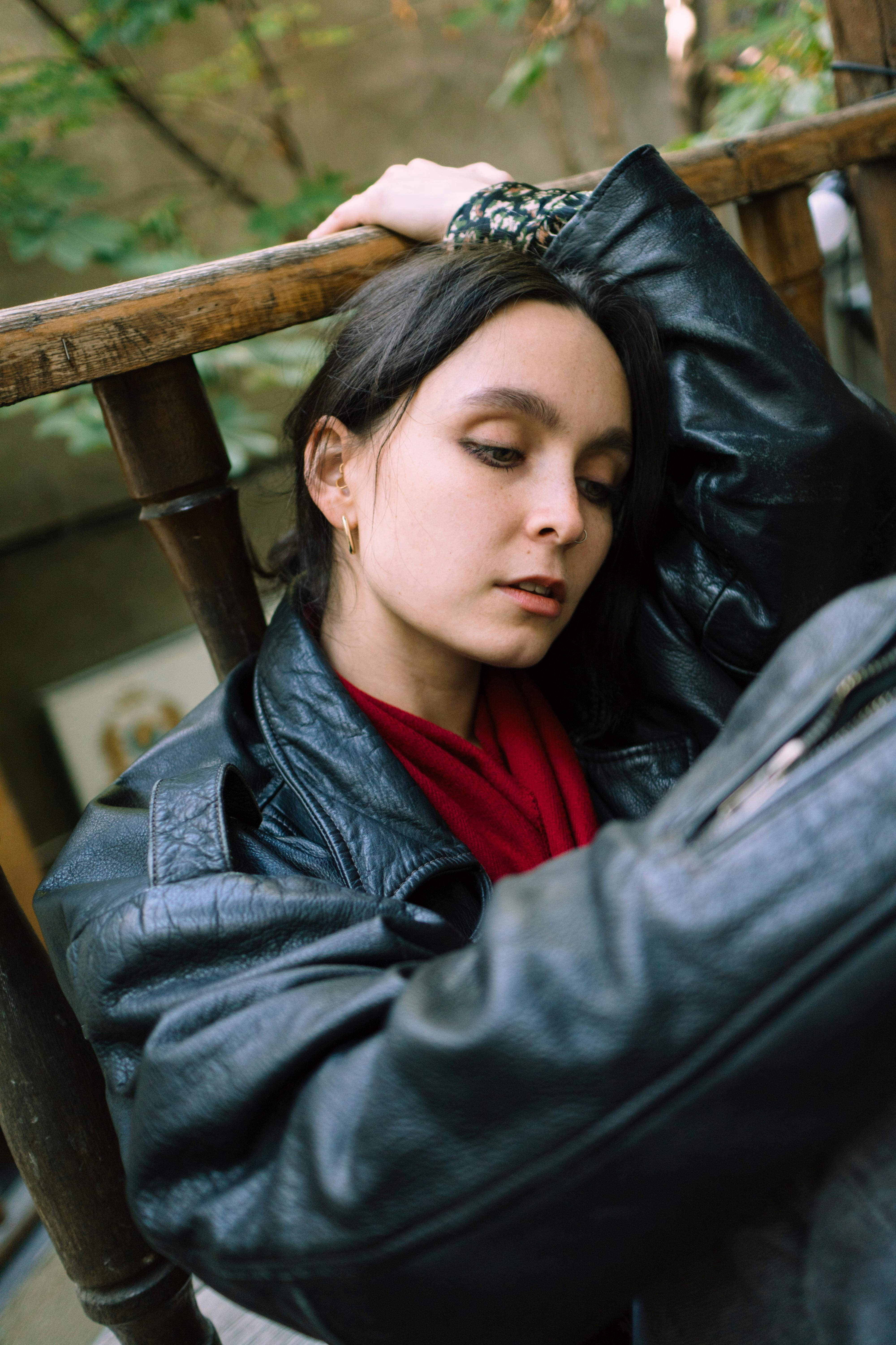 A Woman Wearing Black Leather Jacket · Free Stock Photo