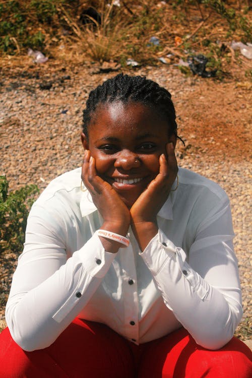 Portrait of a Girl with Her Hands on Her Chin