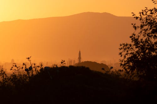 Silhouette of Minaret at Dusk
