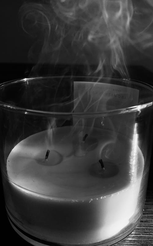 Free stock photo of black and white, candle, moody