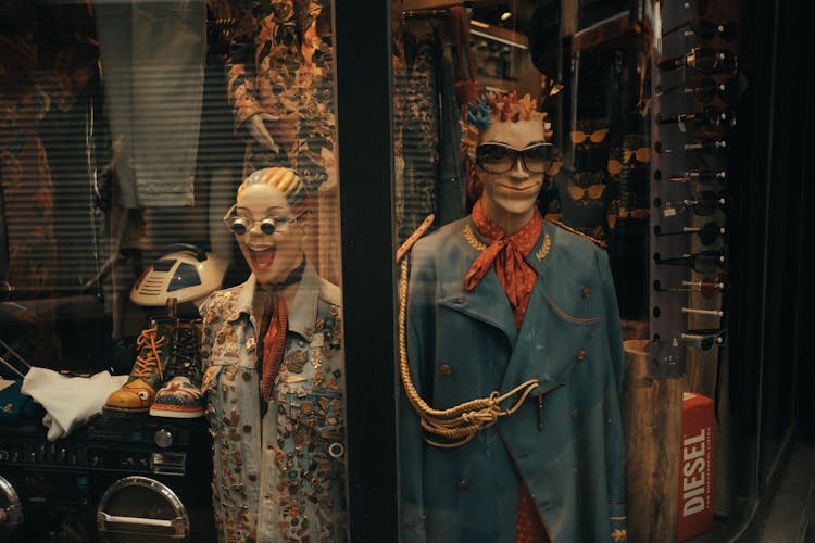 Funny Mannequins On A Shop Display 