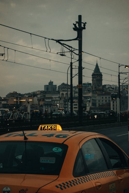 シティ, タクシー, 垂直ショットの無料の写真素材
