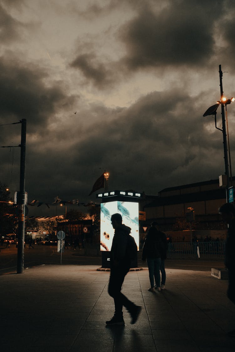 People Walking On Street During Night Time