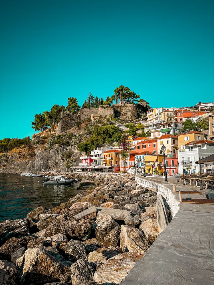 Colorful Houses On The Coast Of Parga, Greece 