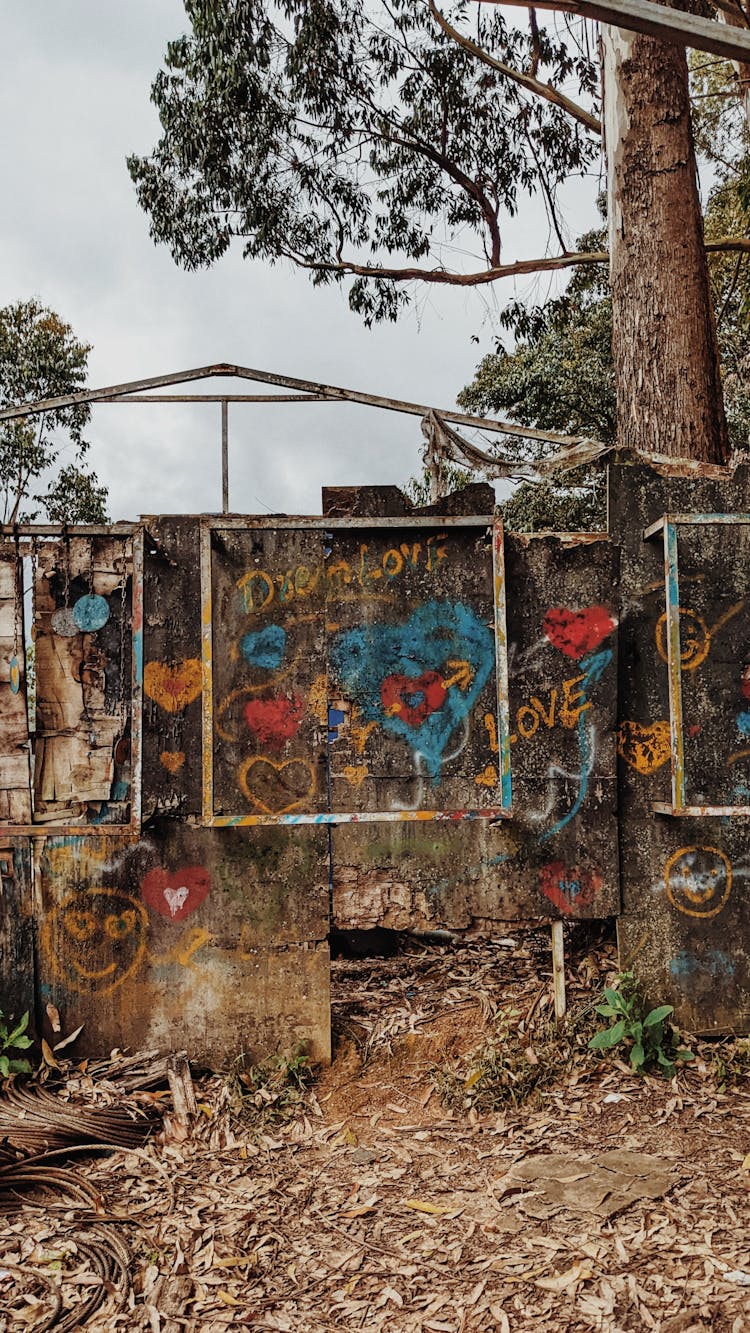 Graffiti On A Destroyed Building