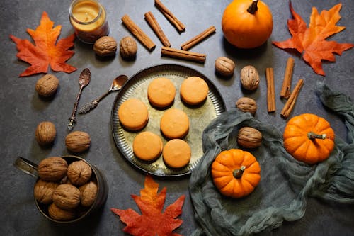 Cookies Surrounded by Autumn Decoration