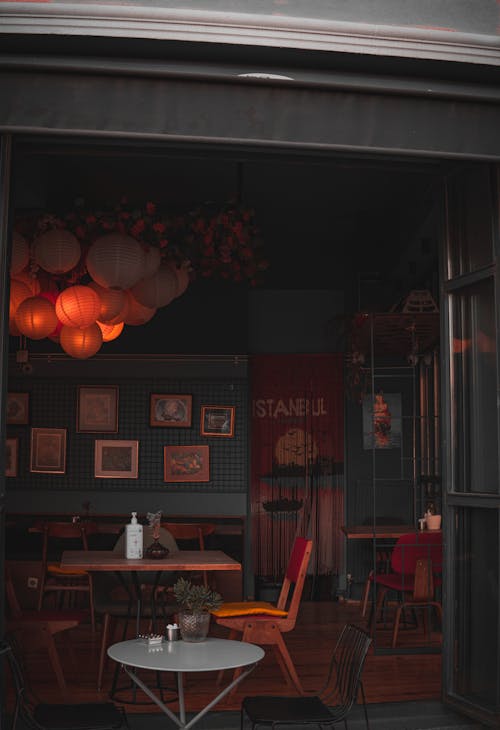 Wooden Table With Chair Inside the Restaurant