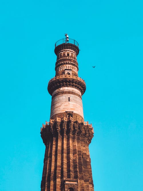 qutub minar, 低角度拍攝, 印度 的 免费素材图片