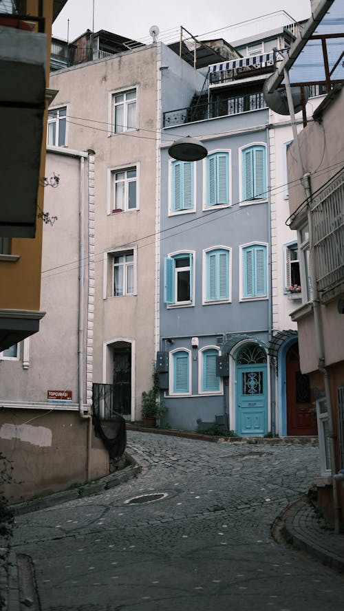 Concrete Buildings on Narrow Street