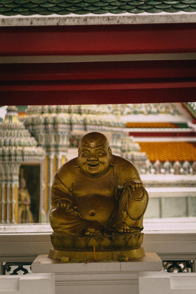 Golden Buddha Statue On Temple